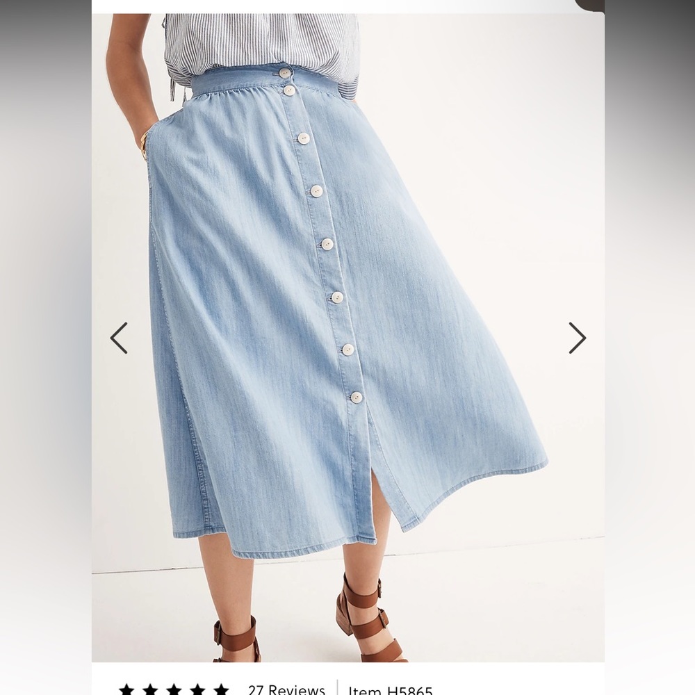 Madewell front button skirt size 2